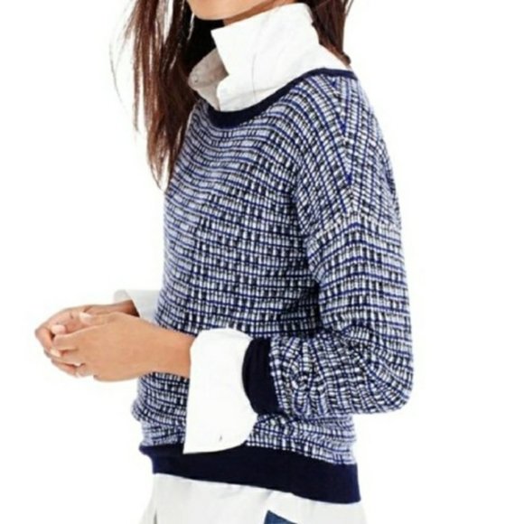 J. Crew Sweaters - J. Crew Metallic Tweed Wool Sweater Boatneck Small